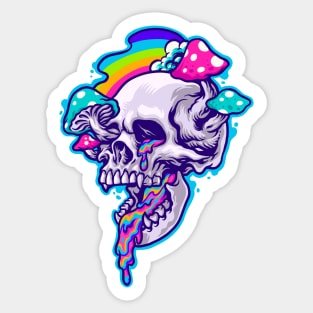 Drippy Shroom Skull Sticker